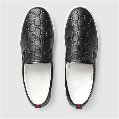 gucci sneakers black for men|men's gucci slip on sneakers.